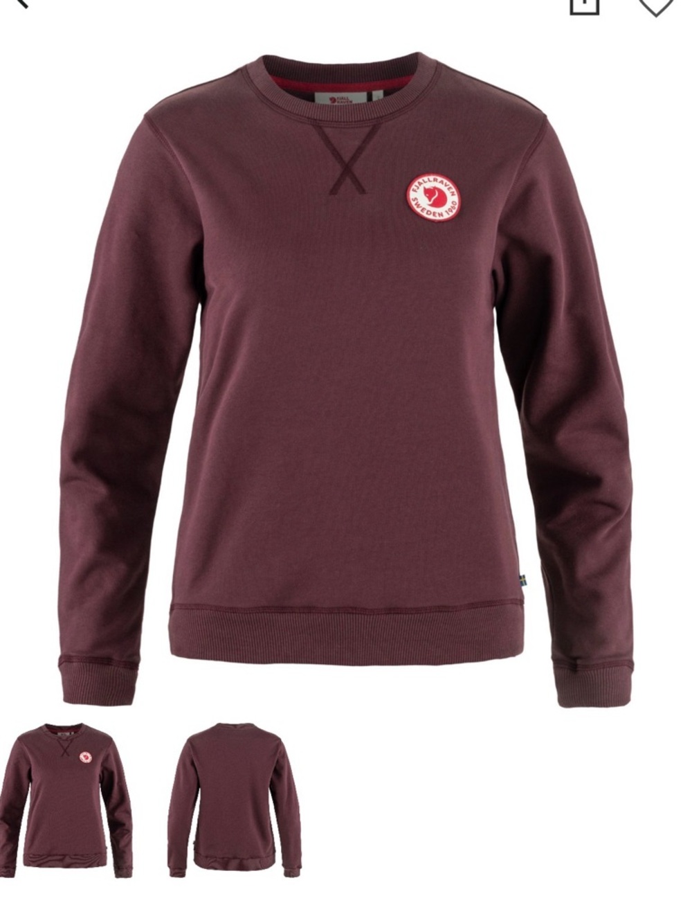 NWT FJallraven 1960s vintage logo badge crew sweatshirt Port‎